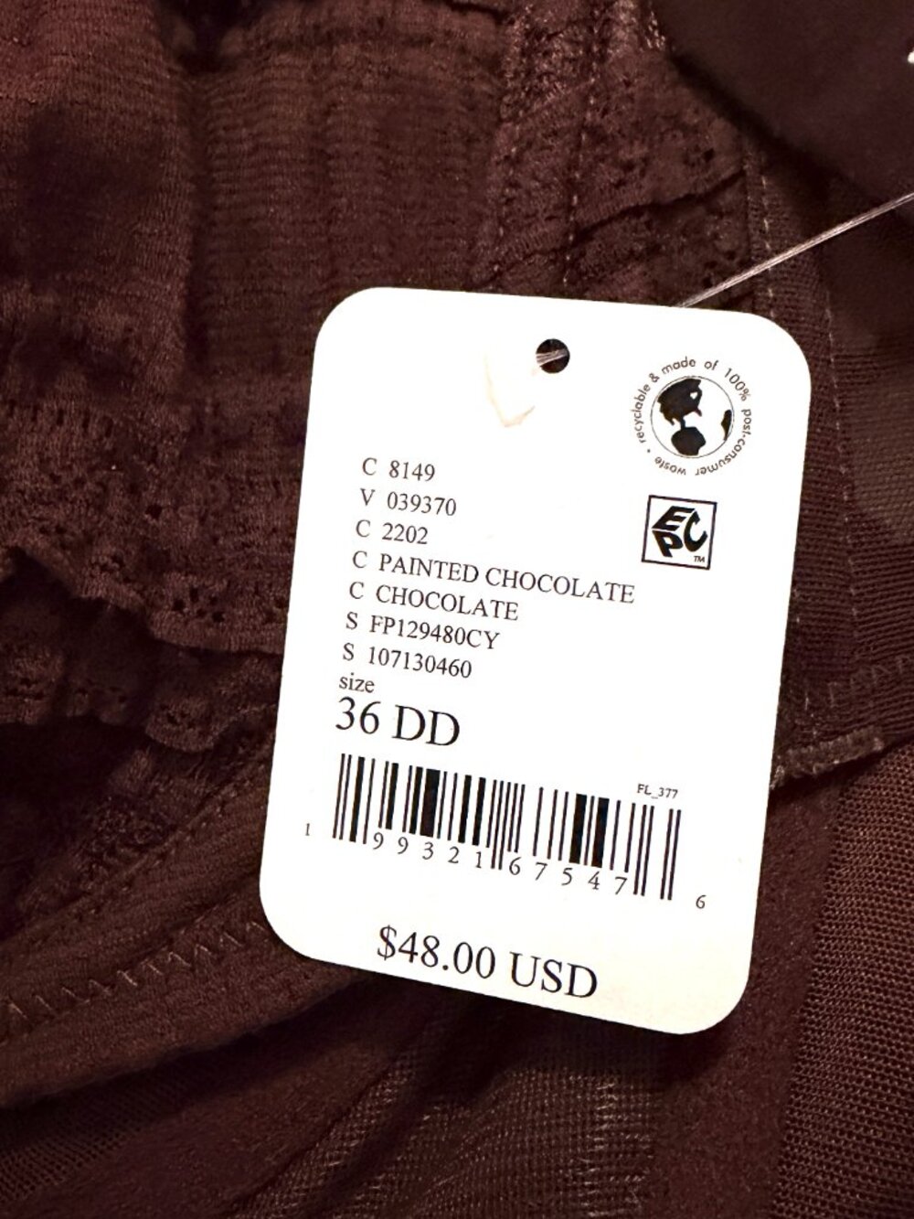 Free People Women's Flirty Frill Underwire Bra - Size 36DD. NWT - Picture 8 of 8